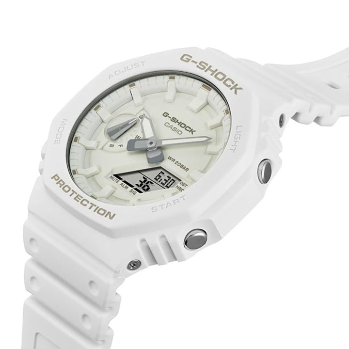 Casio G-Shock GA-2100-7A7ER Tone-on-Tone White Carbon Watch - View 4
