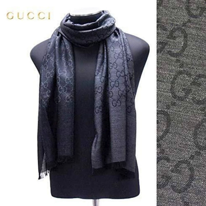Gucci Anthracite Wool-Silk Scarf 165904-3G646-1100 - View 2