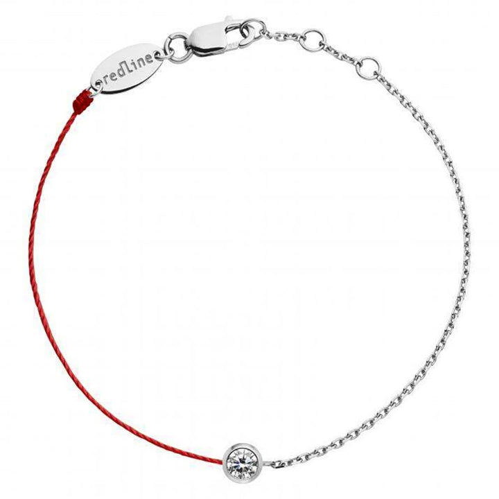 Redline 2 B Delicate Diamond Red Thread Bracelet - View 1