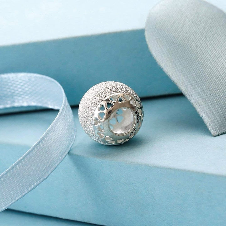 Pandora Glittering Heart Charm 792097 - Sterling Silver Shimmer - View 4