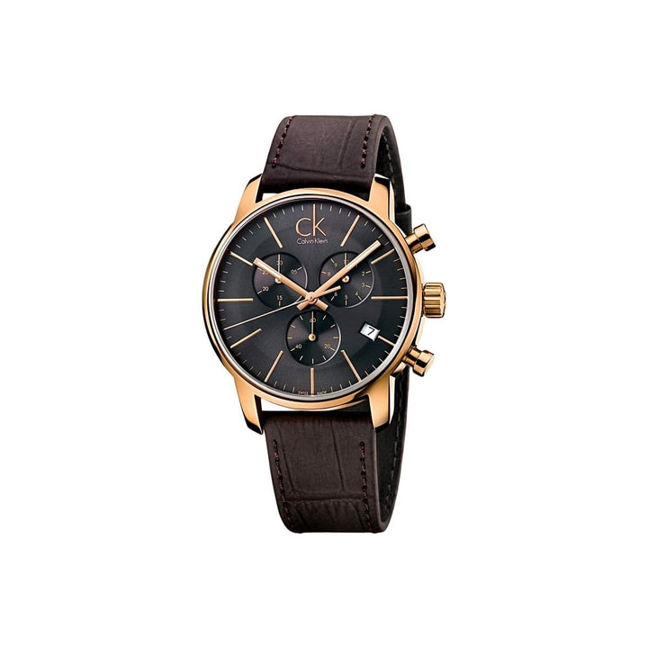 Calvin Klein City K2G276G3 Men's Brown Leather Chronograph Watch - View 2