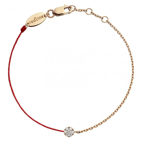 RedLine 20H R Illusion Bracelet: Diamond & Red Thread in Rose Gold - View 1
