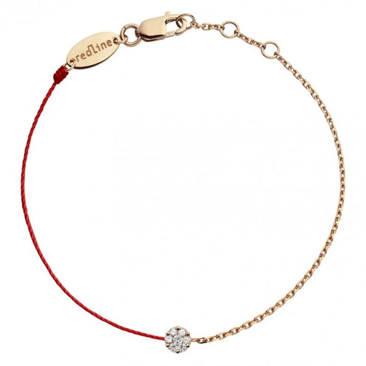RedLine 20H R Illusion Bracelet: Diamond & Red Thread in Rose Gold - View 1