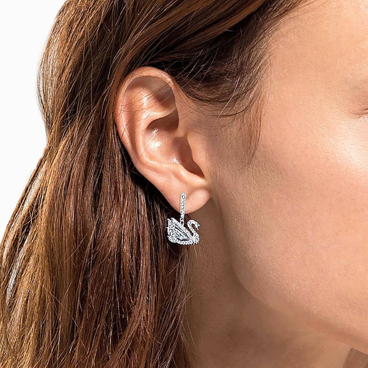 Swarovski Dancing Swan Earrings - White 5514420 - View 4