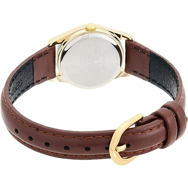 Casio LTP-1094Q-7B6RDF Women's Gold-Tone Leather Watch - View 2