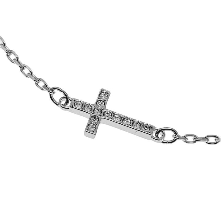 Swarovski Mini Cross Bracelet - Elegant White Crystal Design 5395824 - View 2