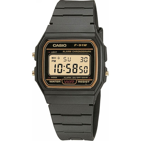 Casio F-91WG-9SDF Classic Digital Watch with Gold Accents - View 1