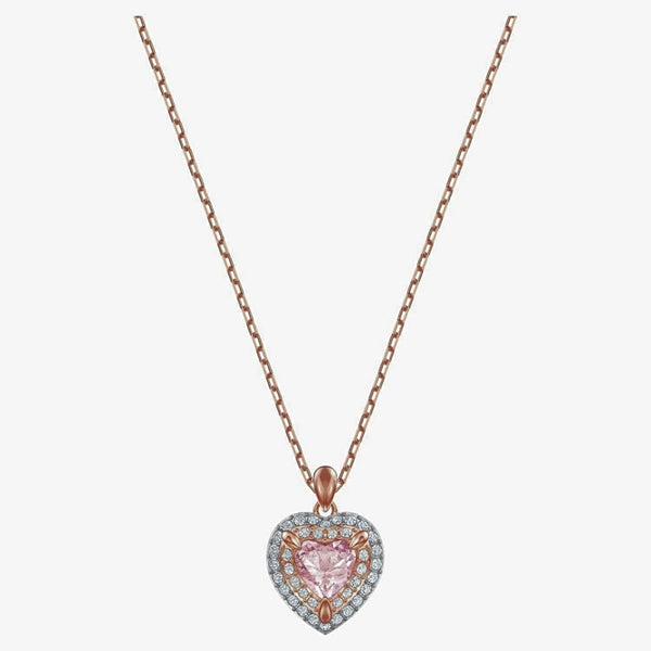 Swarovski One Heart Pendant, Rose Gold & Pink, 5439314 - View 1