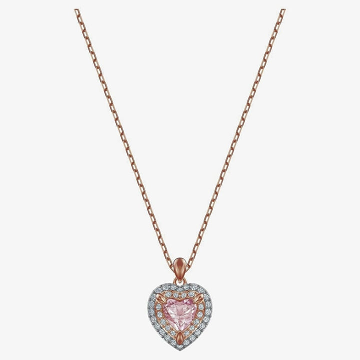 Swarovski One Heart Pendant, Rose Gold & Pink, 5439314 - View 1
