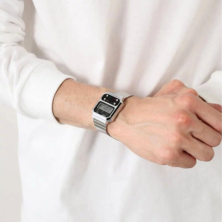 Casio Vintage A100WE-1ADF Silver Digital Watch - View 3