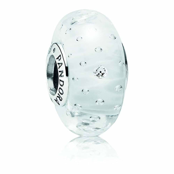 Pandora White Fizzle Murano Glass Charm 791617CZ - View 1