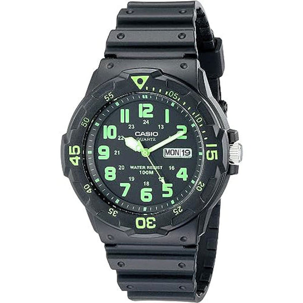 Casio Sport MRW-200H-3BVDF Green Dial Resin Watch - View 1