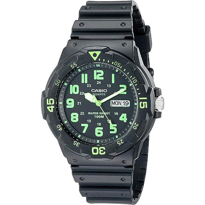 Casio Sport MRW-200H-3BVDF Green Dial Resin Watch - View 1