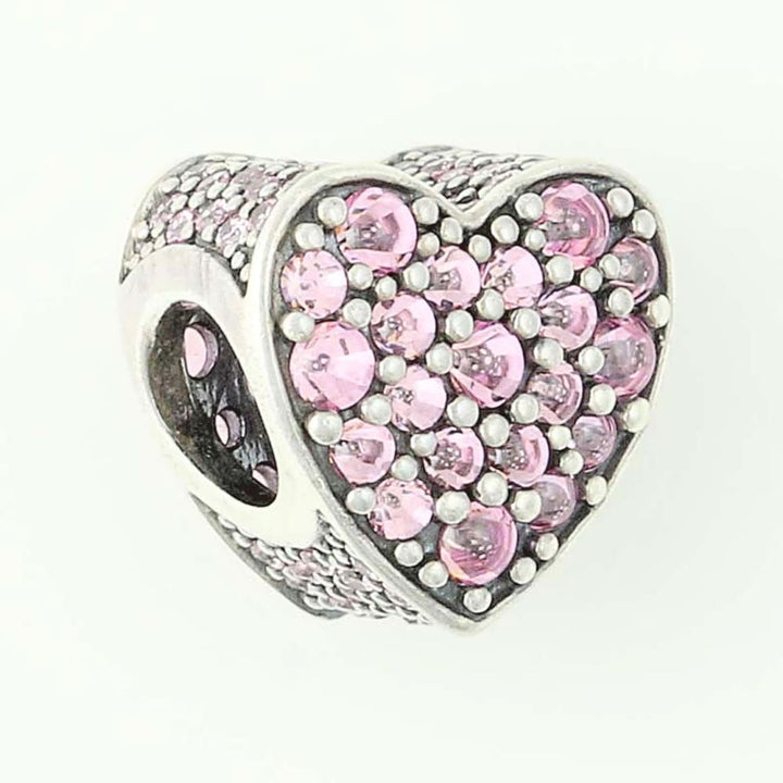 Pandora Pink Dazzling Heart Charm 792069PCZ - View 4