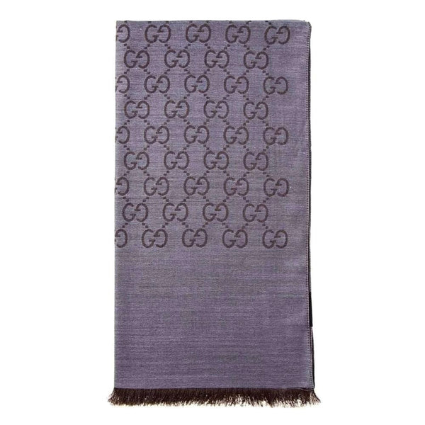 Gucci Scarf 165904-3G646-1264 Graphite Dark Brown Wool Silk - View 1