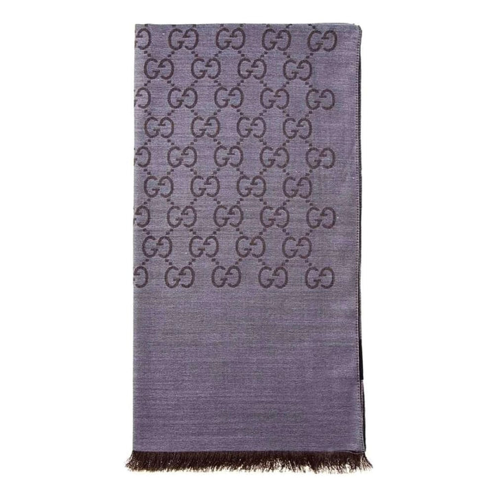 Gucci Scarf 165904-3G646-1264 Graphite Dark Brown Wool Silk - View 1