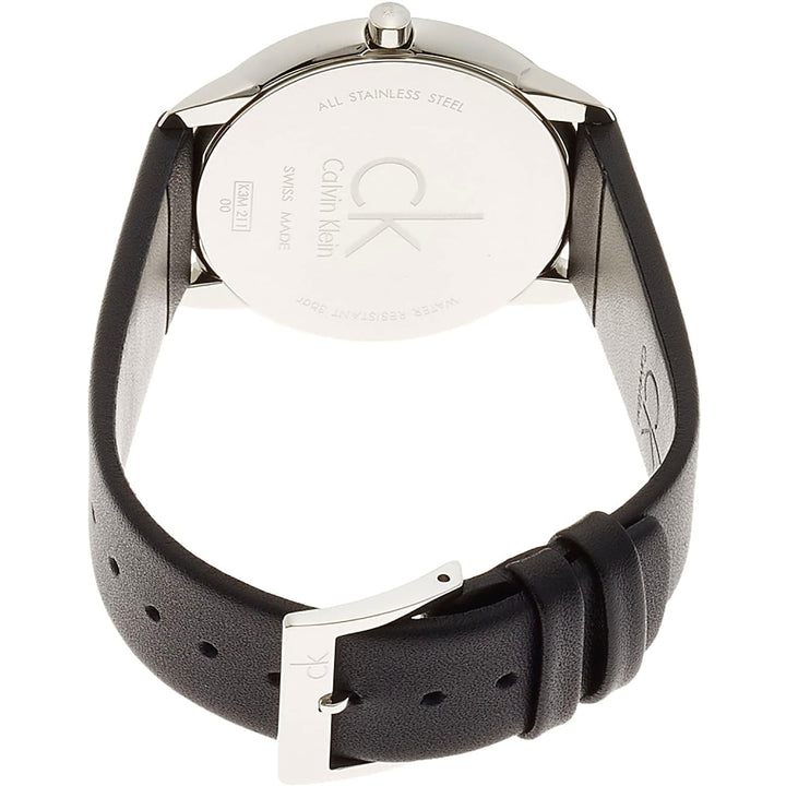 Calvin Klein Minimal K3M211C6 Men's Watch - Silver Dial & Black Leather - View 3