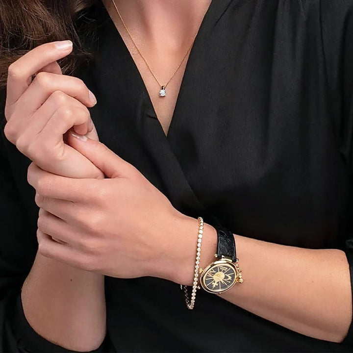 Vivienne Westwood Orb II Black Leather Ladies Watch VV006BKGD - View 6