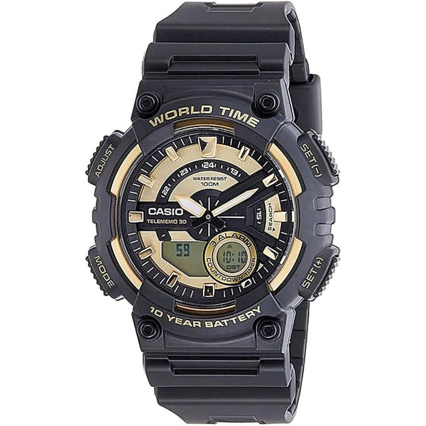 Casio AEQ-110BW-9AVDF Black & Gold Combination Watch - View 1