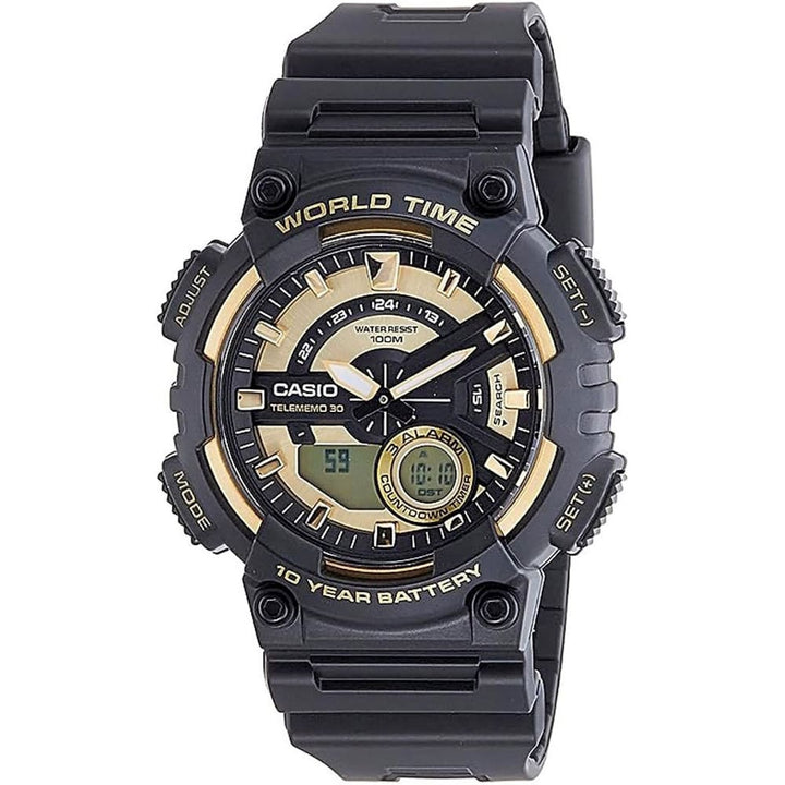 Casio AEQ-110BW-9AVDF Black & Gold Combination Watch - View 1