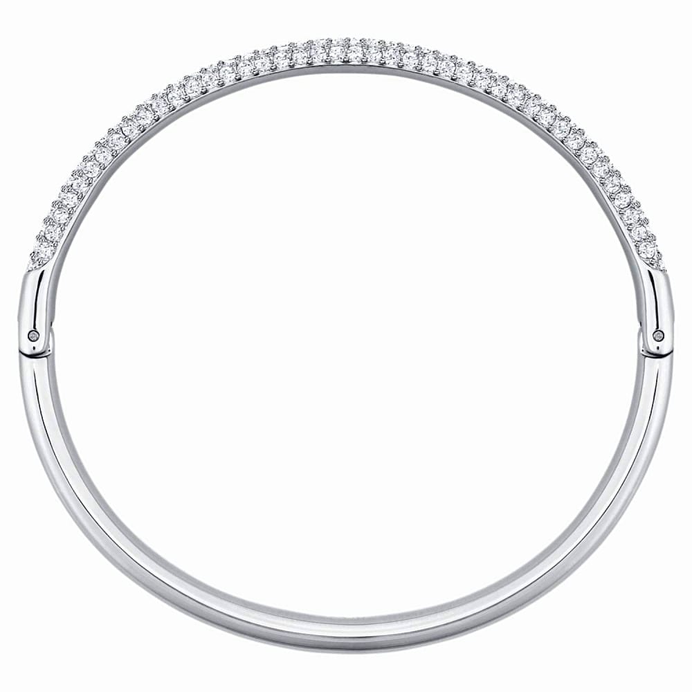 Swarovski 5032845 Women's Bangle, Rhodium Plated, Crystal Pavé, Size S ...