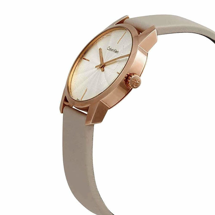 Calvin Klein City Beige Leather Ladies Watch K2G236X6 - View 2