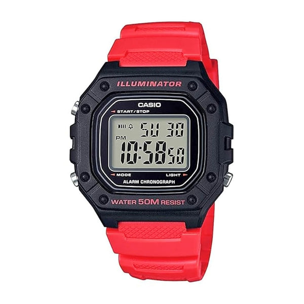 Casio Standard W-218H-4B2VDF Retro Orange Digital Watch - View 1