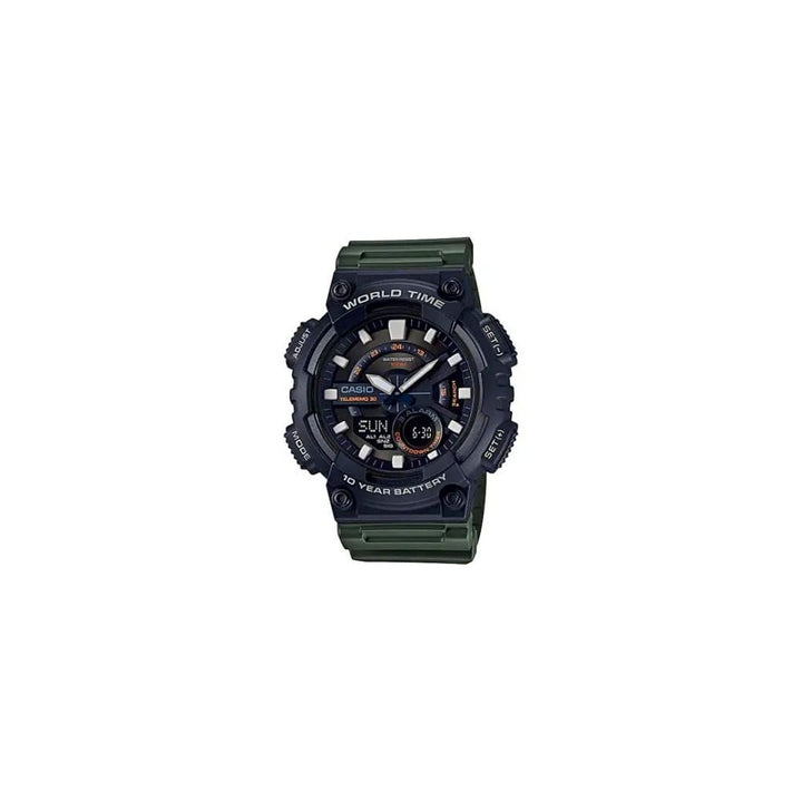 Casio Youth AEQ110W-3AVDF Combination Watch - Green Accent - View 1