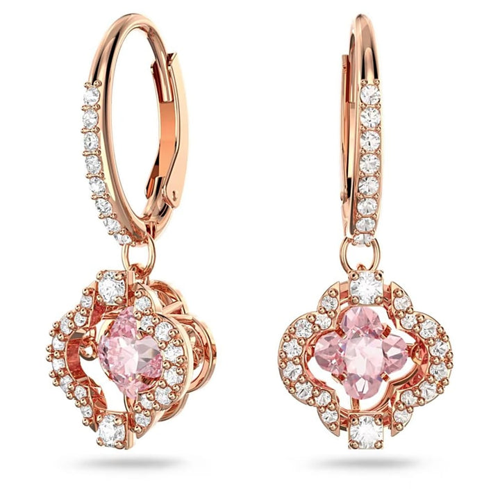 Swarovski Sparkling Dance Clover Drop Earrings, Pink - View 1
