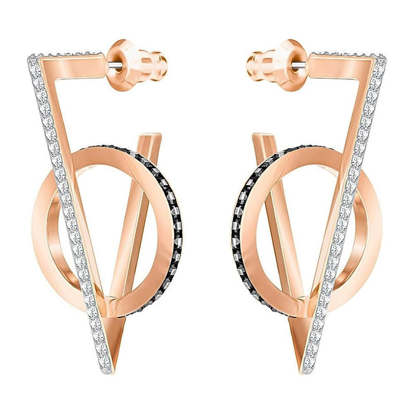 Swarovski Hero Triangle Earrings: Gray & Rose Gold (5354757) - View 1