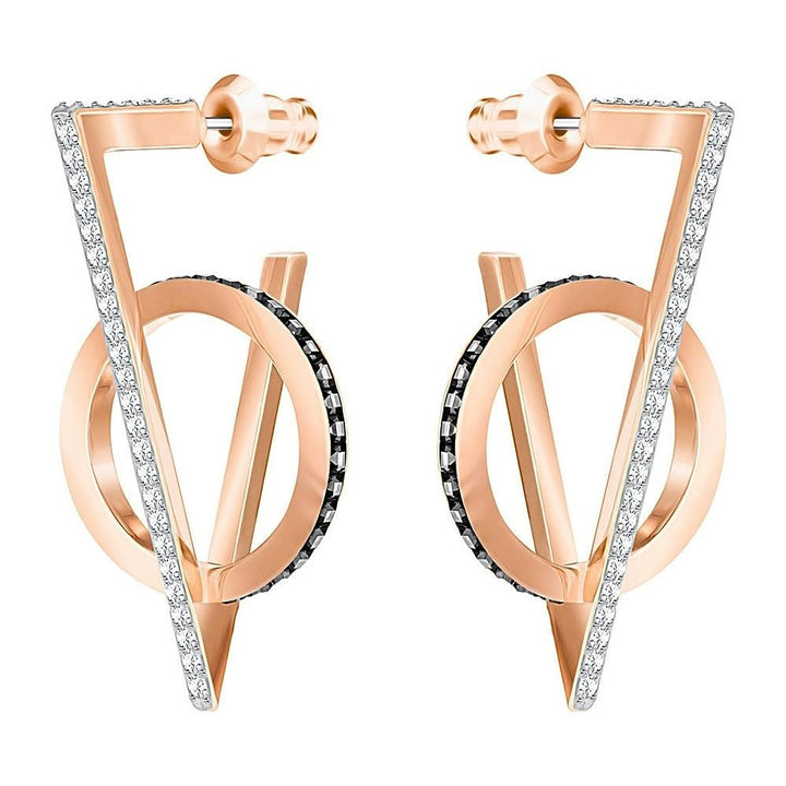 Swarovski Hero Triangle Earrings: Gray & Rose Gold (5354757) - View 1