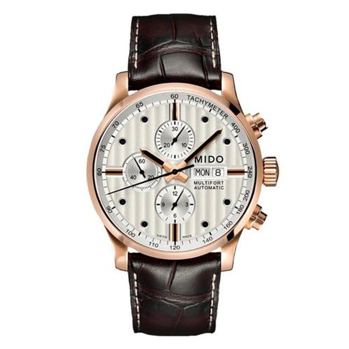 MIDO Multifort Chronograph: Silver & Rose Gold Excellence (M0056143603100) - View 1