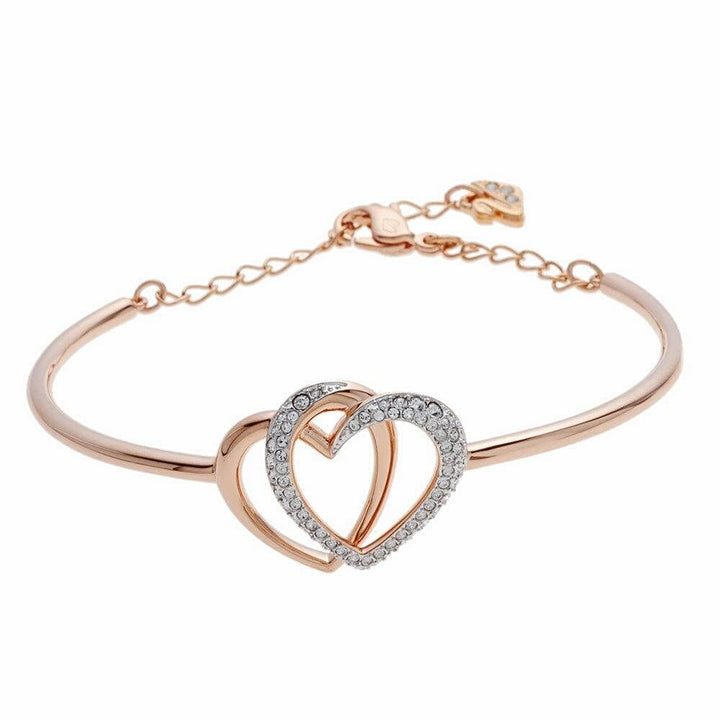 Swarovski Dear Heart Bangle: Rose Gold & Crystal - Model 5194838 - View 1
