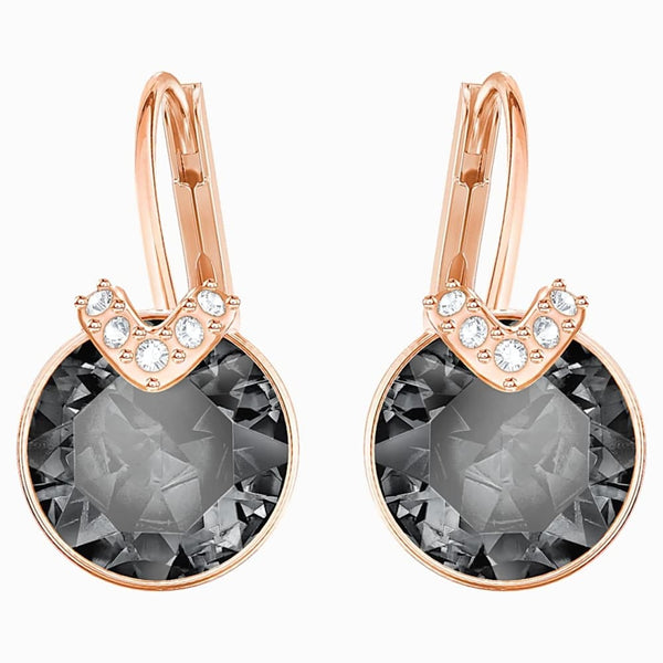 Swarovski Globe Earrings 5276285 - Rose Gold & Dark Crystal - View 1