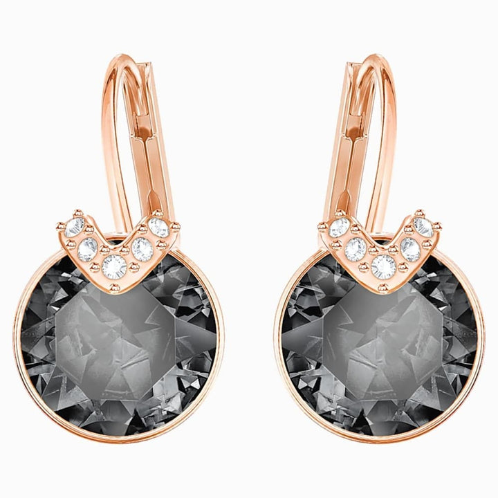 Swarovski Globe Earrings 5276285 - Rose Gold & Dark Crystal - View 1