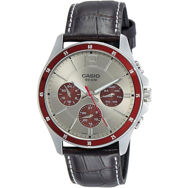 Casio Enticer MTP-1374L-7A1VDF Men's Leather Watch - View 1