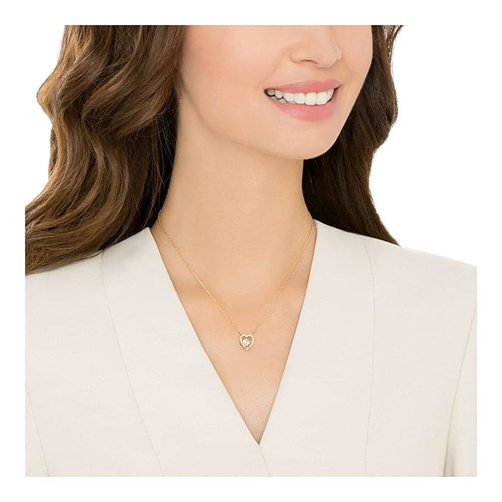 Swarovski Sparkling Dance Heart Necklace - Gold, 5284190 - View 3