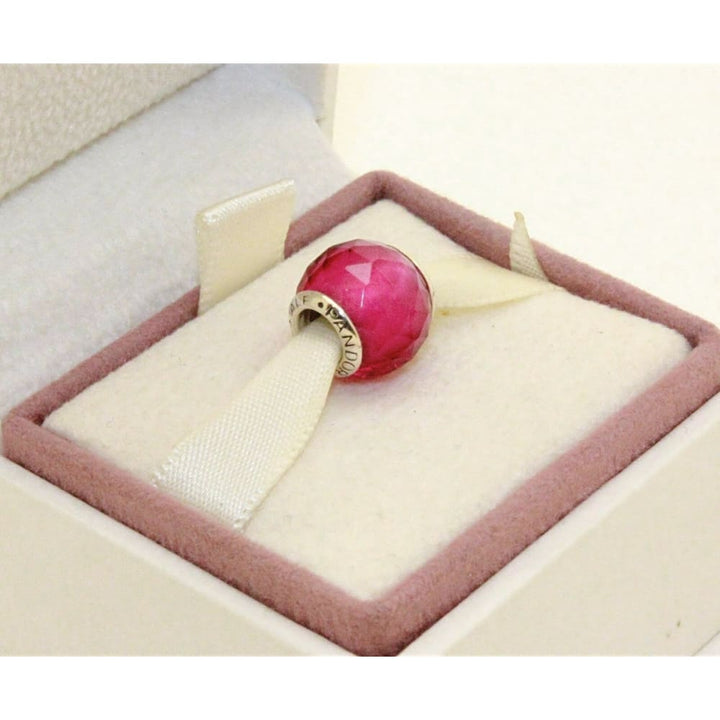 Pandora Abstract Charm 791722SRU - Silver & Synthetic Ruby - View 3