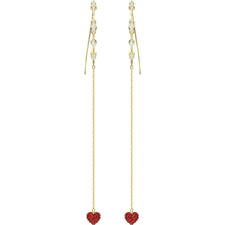Swarovski Stainless Steel Crystal Heart Dangle Earrings 5455568 - View 2