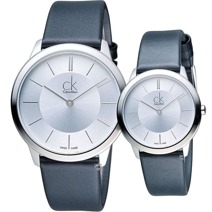 Calvin Klein Minimal K3M211C6 Men's Watch - Silver Dial & Black Leather - View 2