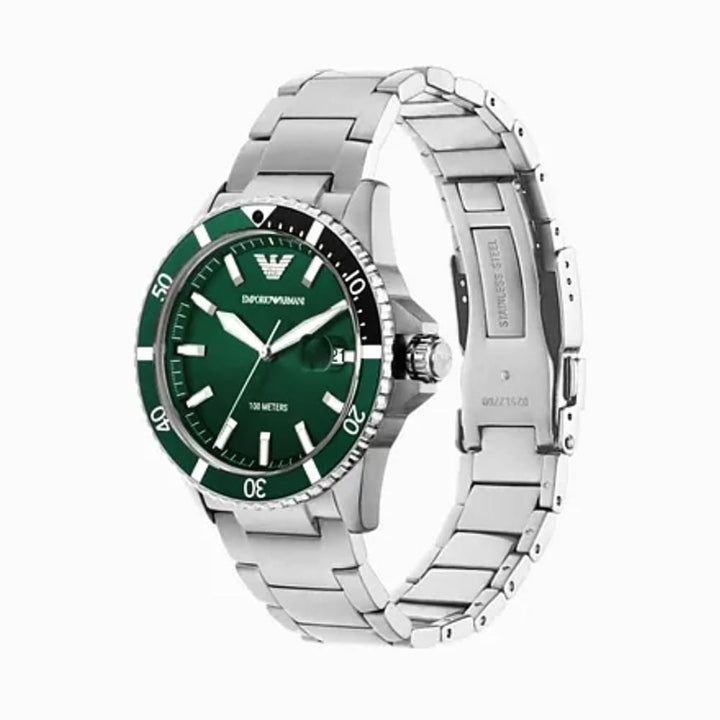 Armani AR11338 Green Dial Stainless Steel Men's Watch - View 2