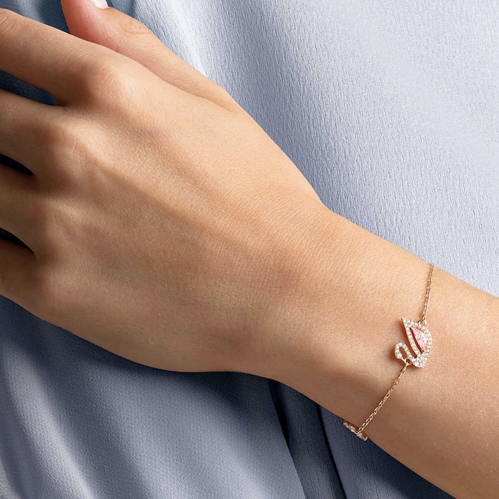 Swarovski Dazzling Swan Bracelet, Rose Gold & Pink, 5485876 - View 4
