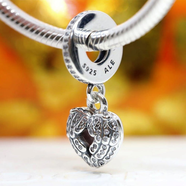Pandora Angel Wings Dangle Charm with Pink Enamel 791737CZ - View 2