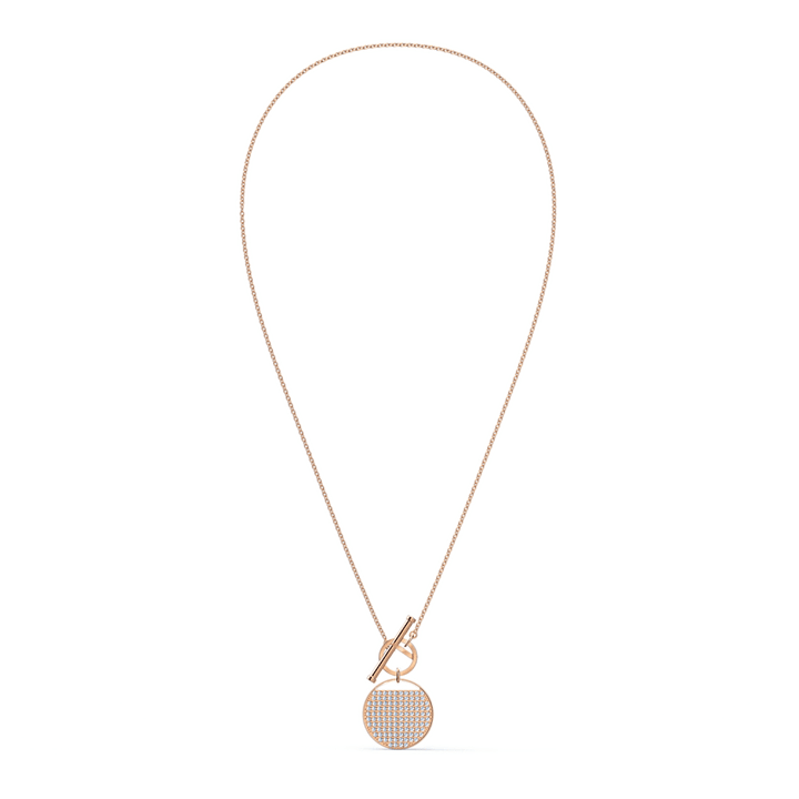 Swarovski Ginger T-Bar Necklace: White & Rose Gold (5567529) - View 3