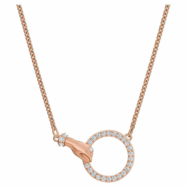 Swarovski Symbolic Hand Necklace - Rose Gold & Crystal - 5489573 - View 1