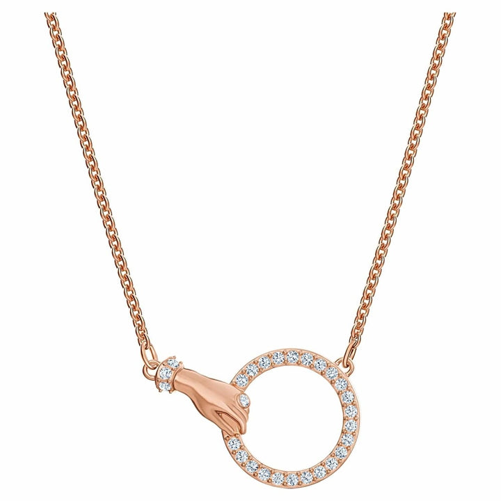Swarovski Symbolic Hand Necklace - Rose Gold & Crystal - 5489573 - View 1