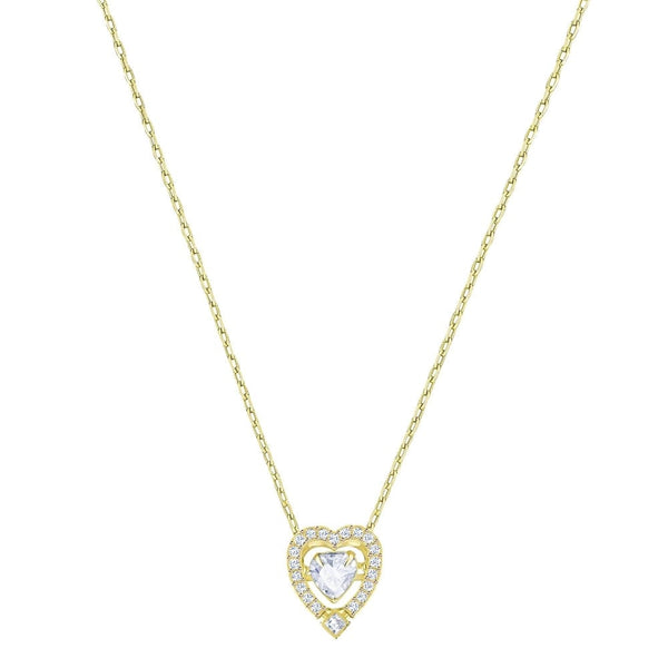 Swarovski Sparkling Dance Heart Necklace - Gold, 5284190 - View 1