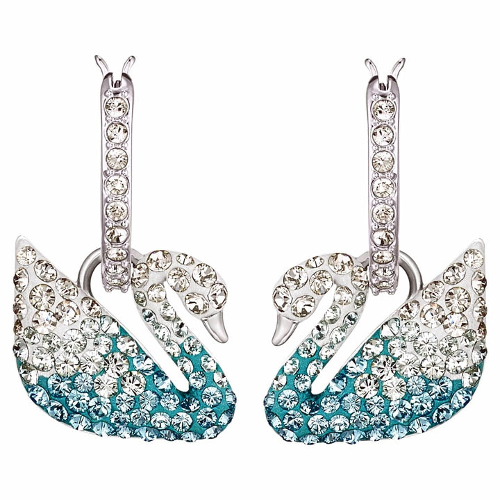 Swarovski Iconic Swan Blue Crystal Drop Earrings 5512577 - View 1