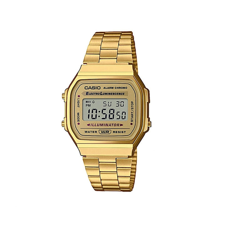 Casio Collection A168WG-9EF Gold Digital Retro Watch - View 1