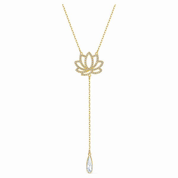 Swarovski Lotus Symbolic Necklace - White & Gold, 5521468 - View 1